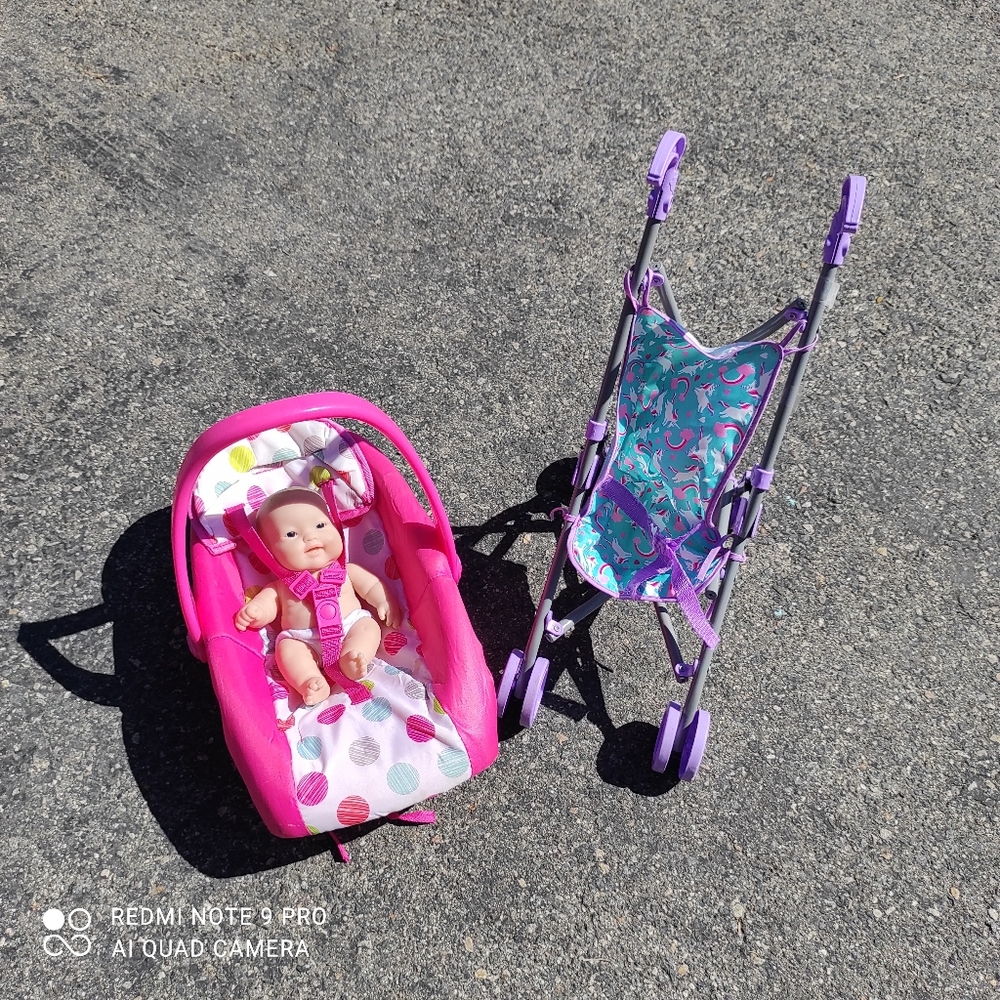 Doll (the small one in carrier only) stroller and carrier